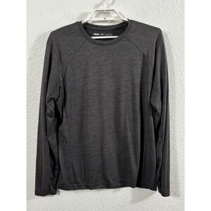 REI Co-op Shirt Mens Medium Gray Long Sleeve Performance Crewneck Raglan Tech